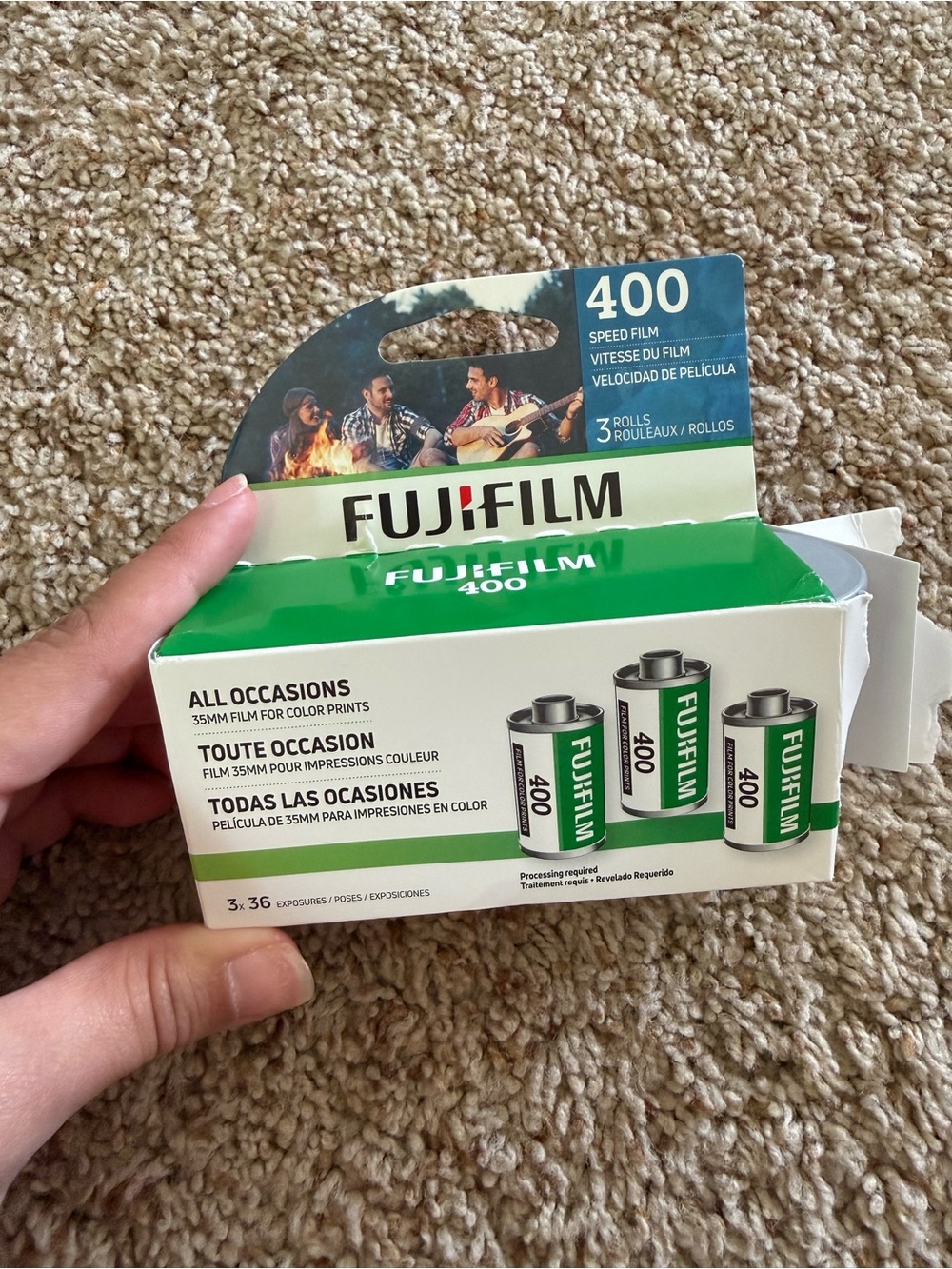 Fujifilm 400 35mm Color Film - Green and White Packaging